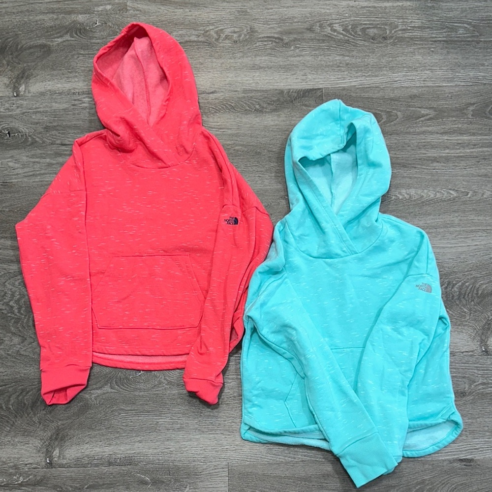 The North Face Kids Hoodies in Coral and Aqua